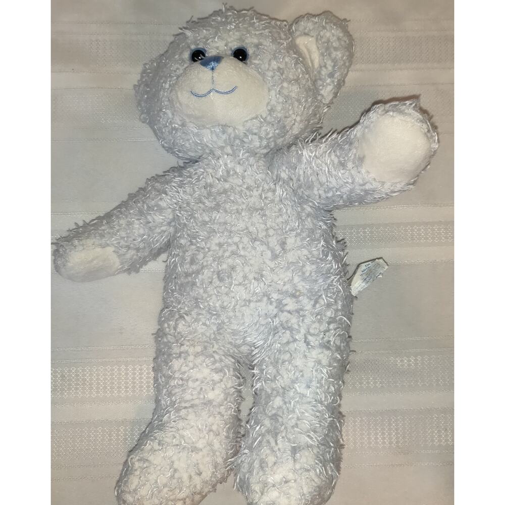 Build A Bear Blue Curly Teddy Bear Plush Stuffed Animal RETIRED Powder Blue 16" - Picture 3 of 16
